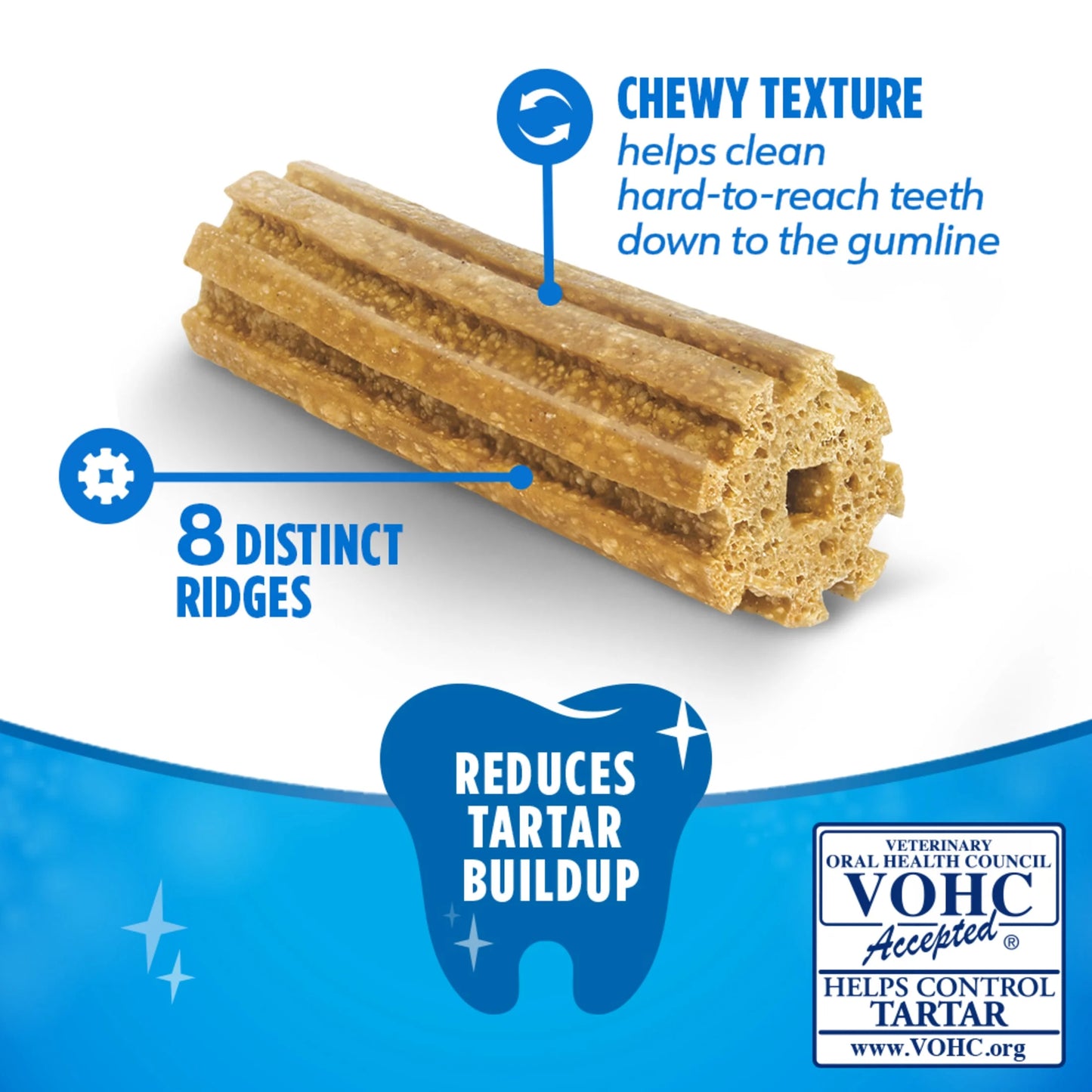 Purina Daily Oral Care Large Dog Dental Treats with Chicken, 20.7 Oz Pouch (18 Count)